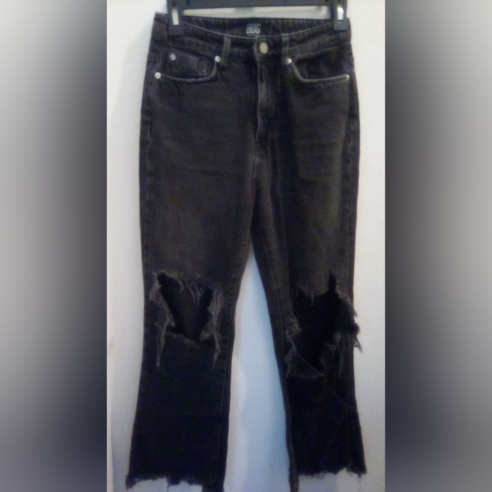 BDG Urban Outfitters 100% Cotton Charcoal Distressed Cropped Jeans Size 25